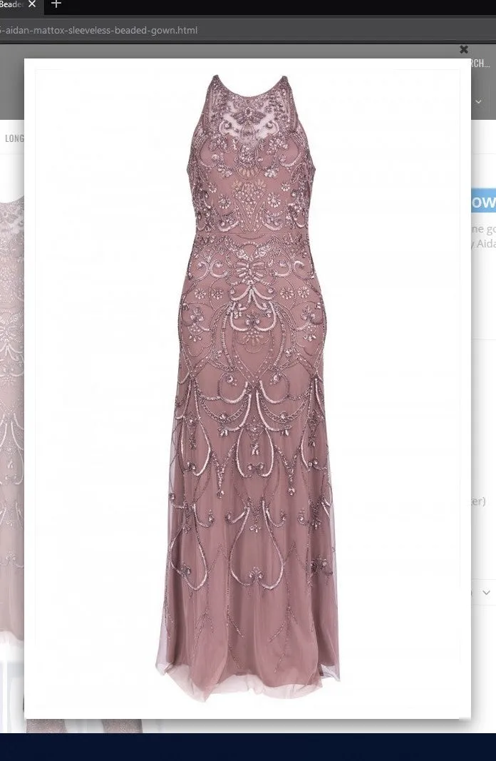 Aidan Mattox MD1E203296 Sleeveless Beaded Gown