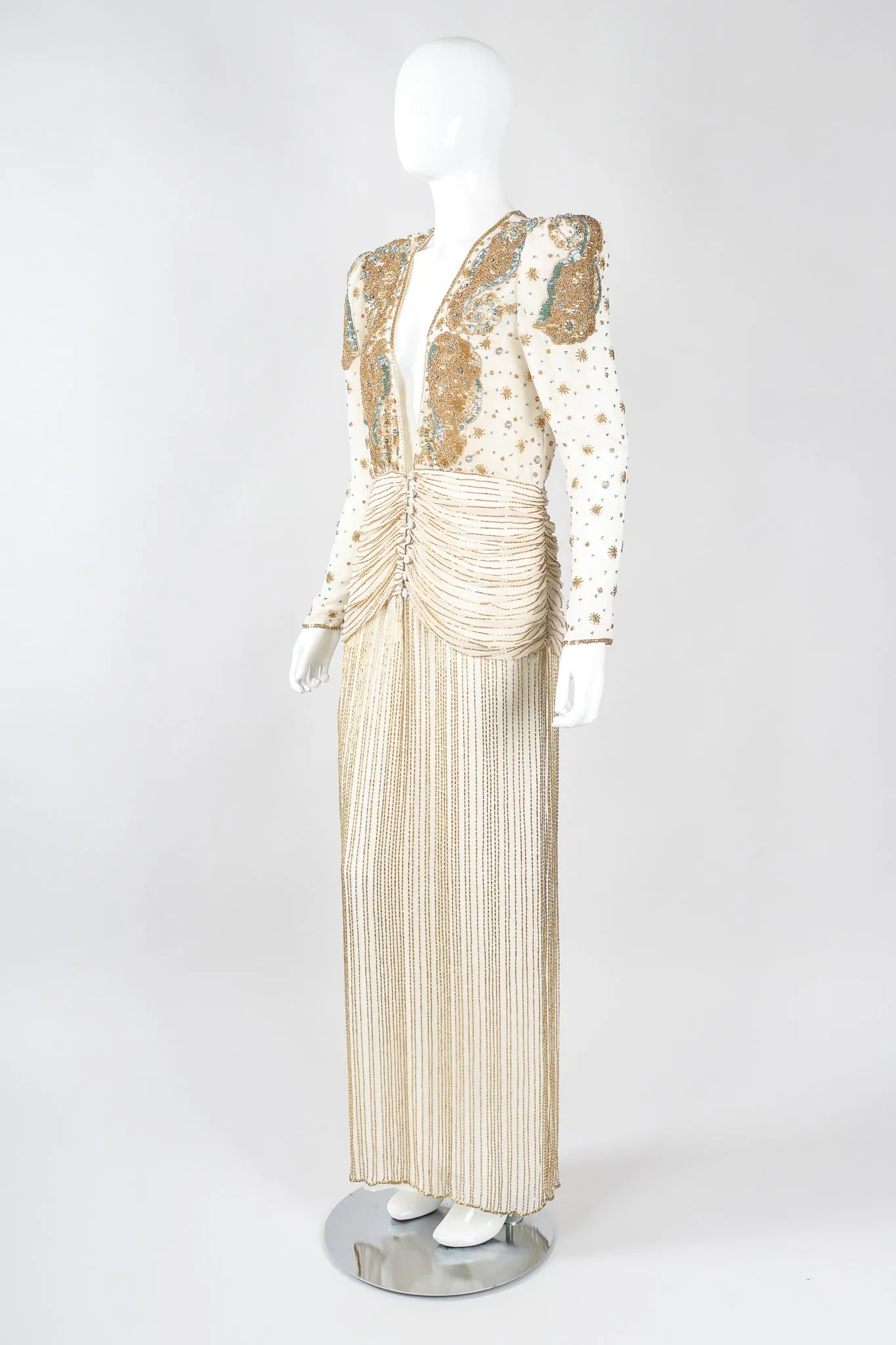 Beaded Drop Waist Gown
