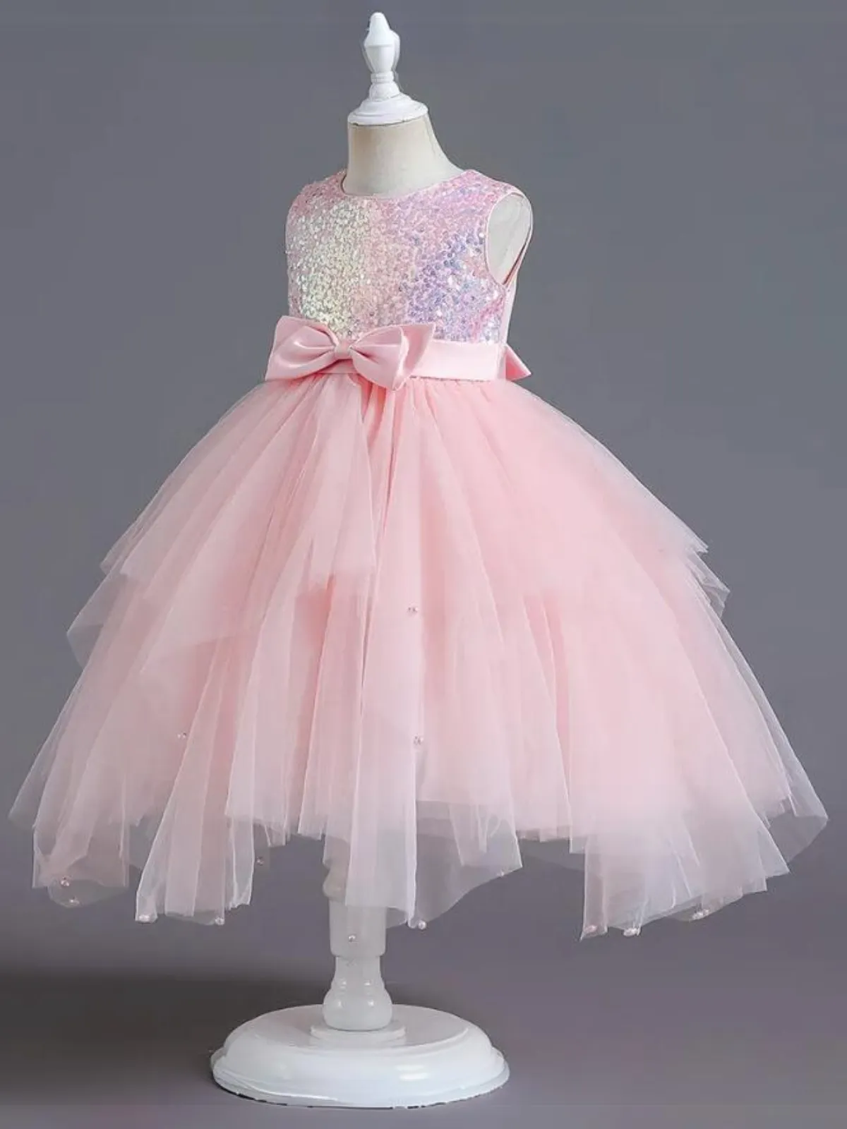 Sparkles and Twirls Pastel Pink Tutu Gown